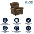 thumbnail image 4 of Contemporary Brown Microfiber Kids Recliner with Cup Holder, 4 of 9