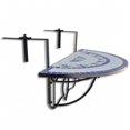 thumbnail image 3 of vidaXL Table de Balcon Suspendue Mosaïque Bleue et Blanche, 3 of 5