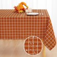 thumbnail image 1 of Rectangle Waterproof Fabric Table Cloth, Plaid Stain Resistant Polyester Tablecloth, Washable Cloth Table Cover for Fall Halloween Decor, Dining Room, Outdoor (60" x 84", Rusty), 1 of 6