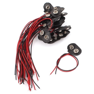 Unique Bargains 20 Pcs Coque en Similicuir 9V Connecteurs à Pince pour Piles Support de Pile Boucle
