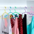thumbnail image 3 of JUNWELL ✪ Non Slip Plastic Kids Plastic Coat Hangers Child Baby Clothes Stands Multi Color, 3 of 11
