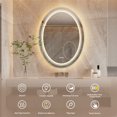 thumbnail image 4 of Wisfor LED Lighted Bathroom Mirror: 600x800mm Oval Makeup Mirror with Dimmable LED Light Anti-Fog Smart Touch Sensor Memory Function Wall Vanity Shaving Mirror, Backlit + Front Lighted, 4 of 9