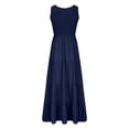 thumbnail image 4 of Penkiiy Robe Maxi d'Été Décontractée pour Femme, Fluide, à Volants, Bohème, Longue, TG, Bleu Marine, 4 of 5