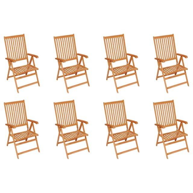 vidaXL Chaises Inclinables d'Extérieur de Patio Fauteuil Lounge Inclinable Bois Massif Teck