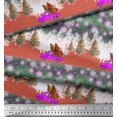 thumbnail image 2 of Soimoi Green Poly Georgette Fabric Car & Pine Tree Nature Printed Fabric 1 Yard 42 Inch Wide, 2 of 5