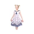 thumbnail image 2 of Robe Fille Bleu Marine Marin Parapluie Uniforme Scolaire Robe d'Été Sans Manches 12 Ans, 2 of 6