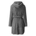 thumbnail image 4 of RXIRUCGD Mode Femmes Décontracté Uni Manches Longues Dames Ample Poche Garder au Chaud Peignoirs Faux Velours Tenue de Nuit Robe Chemises de Nuit( Gris, Taille:TG ), 4 of 6