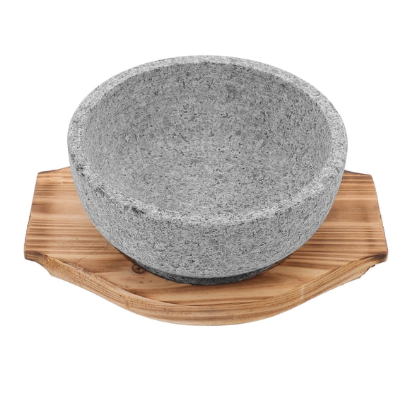 LOLIPPYY 1 Set Korean Bowl Natural Stone Bibimbap Bowl With Tray For Korean Cuisine For Rice And Soup Serving