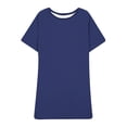 thumbnail image 4 of Ixbnca Robe pour Femme Grande Taille Col Rond Manches Courtes Robes T-Shirt Décontractées Amples Été Robe Courte, 4 of 5