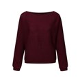 thumbnail image 2 of Innerwin Pull d'Hiver Chaud pour Femmes, Décontracté, Couleur Unie, Thermique, Rouge Vin m, 2 of 6