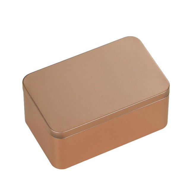 Decodeary Sturdy And Durable Square Tin Box For Easy Storage Exquisite And Practical Iron Square Tea Box Gold