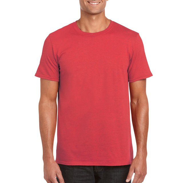 Gildan Mens Softstyle T-Shirt, S, Heather Red