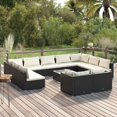 thumbnail image 1 of vidaXL 12 Piece Garden Lounge Set with Cushions Black Poly Rattan, 1 of 5