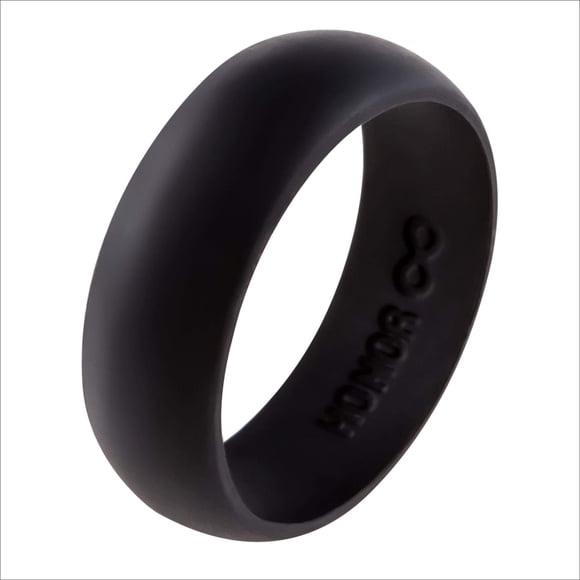 Honor Eternity Ring Men's Silicone Ring Wedding Band Jet Black 9