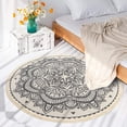 thumbnail image 2 of 4 Ft Cotton Rugs Round Washable Chic Bohemian Mandala Hand Woven Round Rugs, 2 of 2