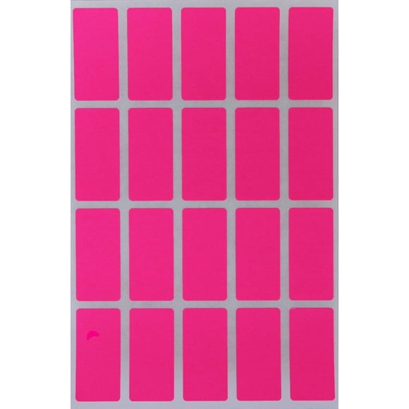 Royal Green Neon Pink Index tabs Color Labels 1.57 inch x 0.75 inch - Rectangular Colored File Stickers (40mm x 19mm) - 100 Pack