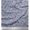 thumbnail image 1 of Soimoi Poly Georgette Fabric Dot & Triangle Geometric Printed Craft Fabric by The Yard 42 Inch Wide, 1 of 3
