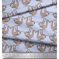thumbnail image 3 of Soimoi Cotton Poplin Fabric Feather,Branch & Sloth Cartoon Decor Fabric Printed Yard 56 Inch Wide, 3 of 3