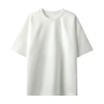 thumbnail image 1 of AherBiu T-Shirts pour Hommes Col Rond Manches Courtes T-Shirt pour Hommes Flanelle Décontracté Mode T-Shirts Hauts pour Hommes, 1 of 3