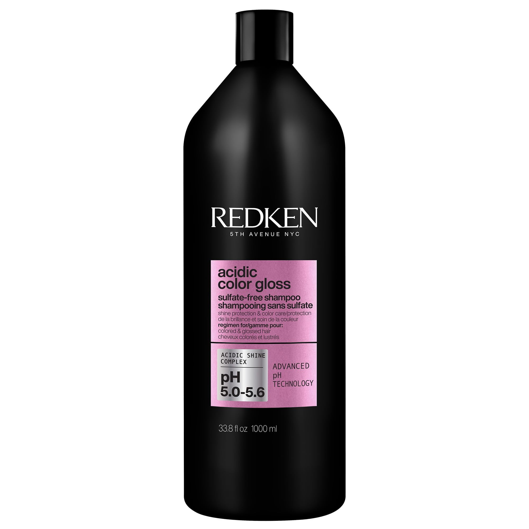 Redken Sulfate Free Shampoo, Acidic Color Gloss, Color Protecting Shampoo for Intense Shine and Color Vibrancy, Gentle Cleanser, With Vitamin E and Arginine, Color Safe Shampoo, 1L