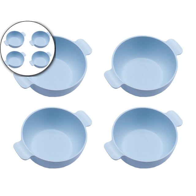 Dvruxg Wheat Straw Dinnerware Set - 4 Bowls, Reusable, Microwave & Dishwasher Safe, Perfect for Camping or Home Use(Blue)