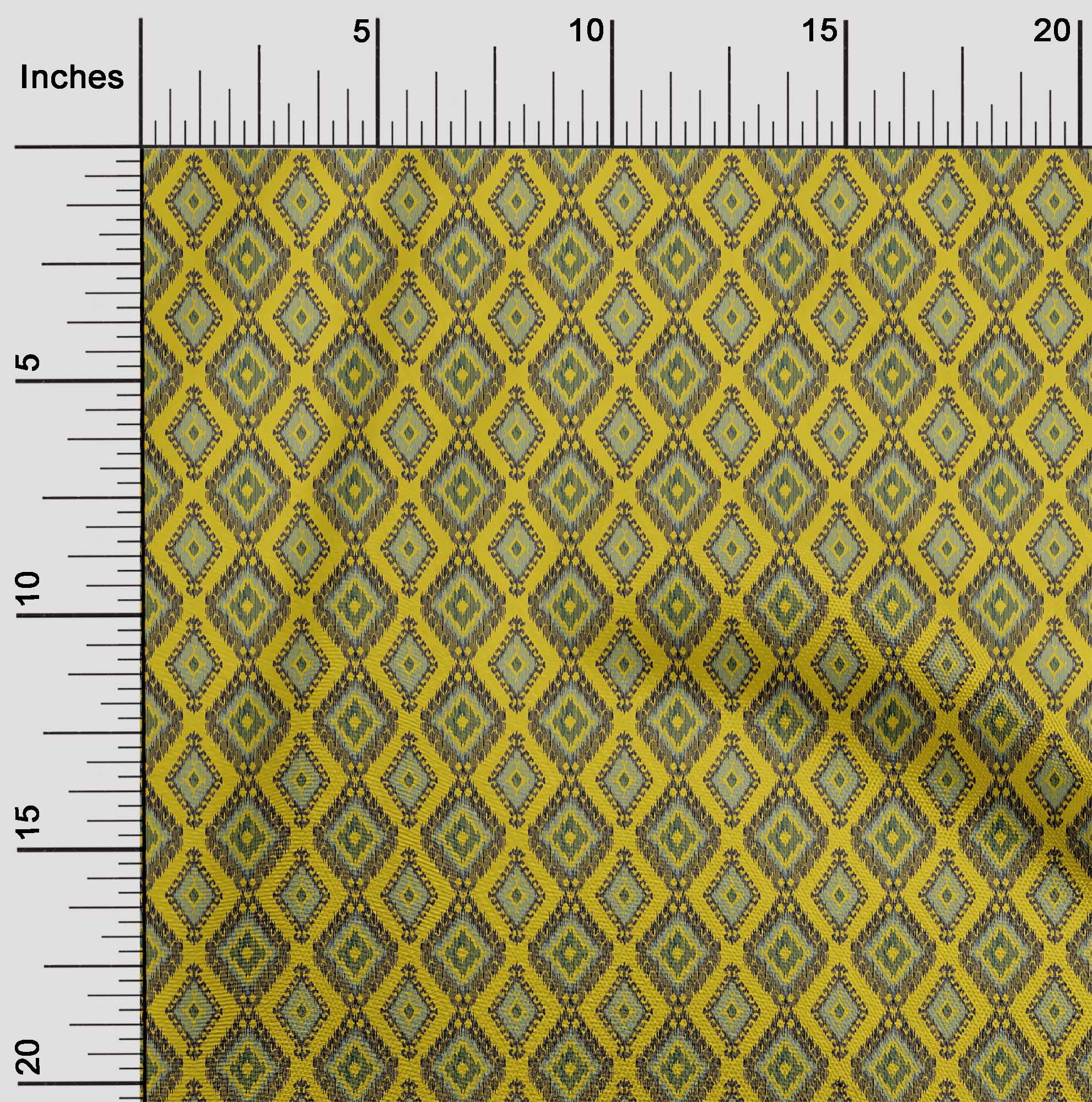 oneOone Georgette Viscose Fabric Argyle Style Ikat Print Fabric By Yard 42 Inch Wide