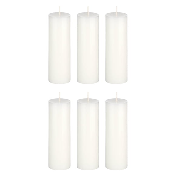 Mega Candles 6 pcs Unscented White Round Pillar Candle, Hand Poured Premium Wax Candles 2 Inch x 6 Inch, Home D茅cor, Wedding Receptions, Baby Showers, Birthdays, Celebrations, Party Favors & More