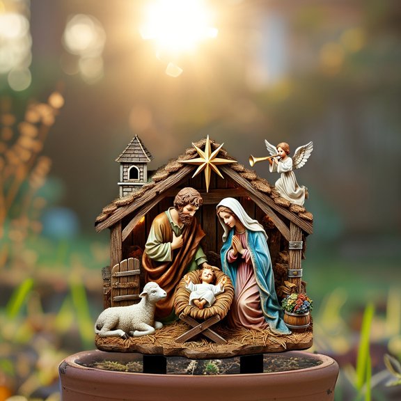 PEONAVET Garniture d'Insertion au Sol Naissance de Jésus Acrylique Décorative pour Plancher