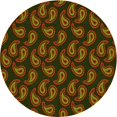 thumbnail image 1 of Ahgly Company Machine Washable Indoor Square Transitional Olive Green Area Rugs, 3' Square, 1 of 7