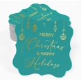 thumbnail image 2 of Inkdotpot Merry Christmas & Happy Text Bottle Tag Real Gold Foil Favor Bracket Shape Hang Tags Pack Of 50, 2 of 7