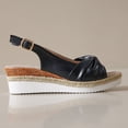 thumbnail image 4 of Cameland Sandales à Talon Grand Nœud Talon Compensé Décontractées Sandales à Bout Ouvert Chaussures pour Femmes, 4 of 6