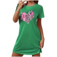 thumbnail image 1 of MAOWAPLG Chemises de Nuit pour Femmes Chemise de Nuit Courte Surdimensionnée pour Femmes Mode Imprimé sur la Poitrine Robe de Nuit à Manches Courtes, 1 of 1