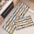 thumbnail image 1 of Autumn Orange Pumpkins Kitchen Rugs and Mats Non Skid Washable Set of 2, Farm Vintage Striped Flowers Leaves Kitchen Mats for Floor, Thanksgiving Under Sink Kitchen Runner Rug, 1 of 6