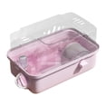thumbnail image 4 of QualitChoice Hamster Cage Transparent Creative Hamster Habitat Rats for Pigs Bunny Guinea Pink 32x20x19cm, 4 of 6