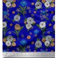 thumbnail image 1 of Soimoi Poly Georgette Fabric Leaves & Carnation Floral Print Fabric by The Yard 52 Inch Wide, 1 of 1
