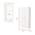 thumbnail image 3 of FM FURNITURE Albany 63"H Engineered Wood Double Door Pantry Cabinet in White, 3 of 7