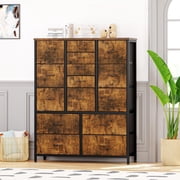 GloryStar 15 Drawers Dresser for Bedroom, Tall Dresser & Chests of Drawers, Space-Saving Fabric Storage Dressers for Closet, Hallway, Living Room