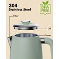 thumbnail image 2 of LONGDEEM Portable Electric Tea Kettle, 1L Stainless Steel Mini Water Boiler, Fast Boil with Auto Shut-Off and Cool Touch Exterior, Green, 2 of 9