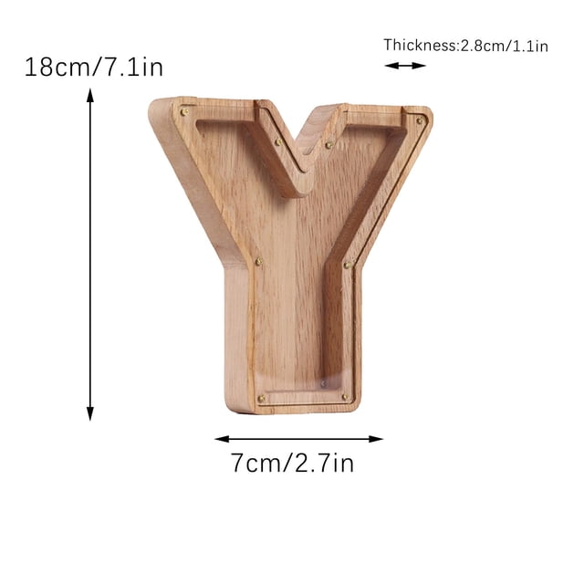 Agiferg Personalized Wooden Name Money Box Wooden Deposit Box Twenty Six English Letters