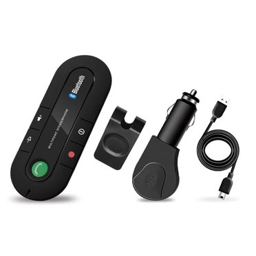 Car Bluetooth Handsfree Car Kit Wireless Bluetooth Speaker Phone MP3 Sun Visor Clip-On Car Charging-black