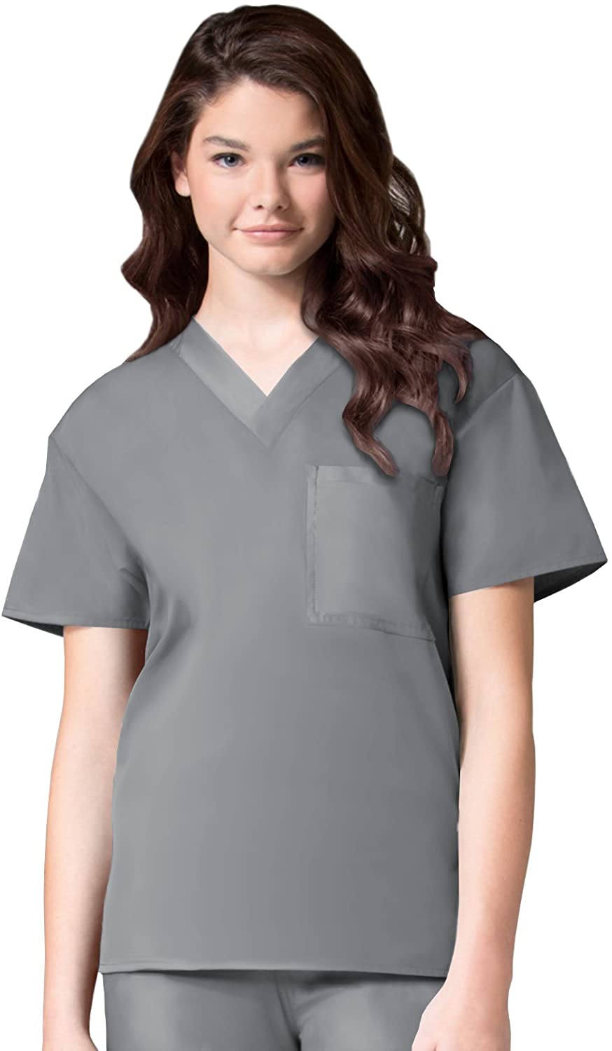 Core by Maevn Unisex V-Neck Scrub Top, Solid, 1 Pocket