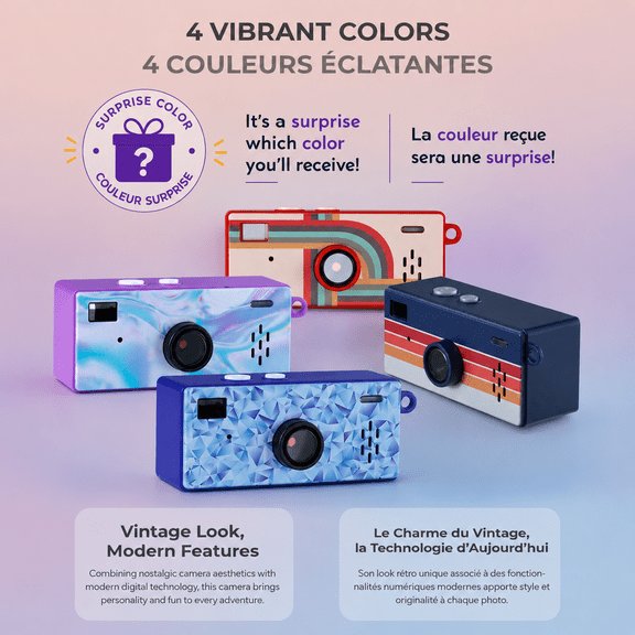 AVivitar Mini appareil photo numérique porte-clés 40 MP couleur surprise avec pile rechargeable