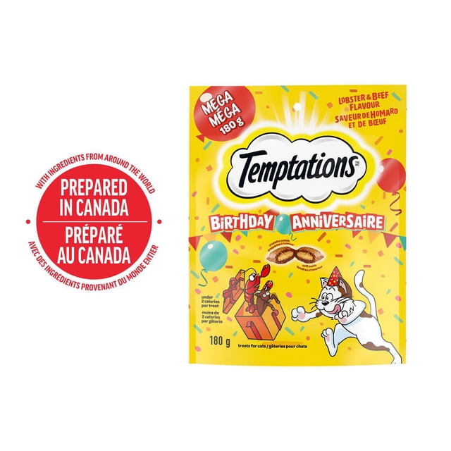 TEMPTATIONS BIRTHDAY Lobster & Beef Flavour Adult Cat Treats