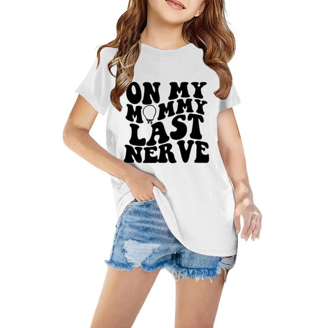 Mefallenssiah T-Shirts pour Enfants Manches Courtes T-Shirt Graphique Col Rond Crop top pour Filles et Garçons de 3 à 14 Ans