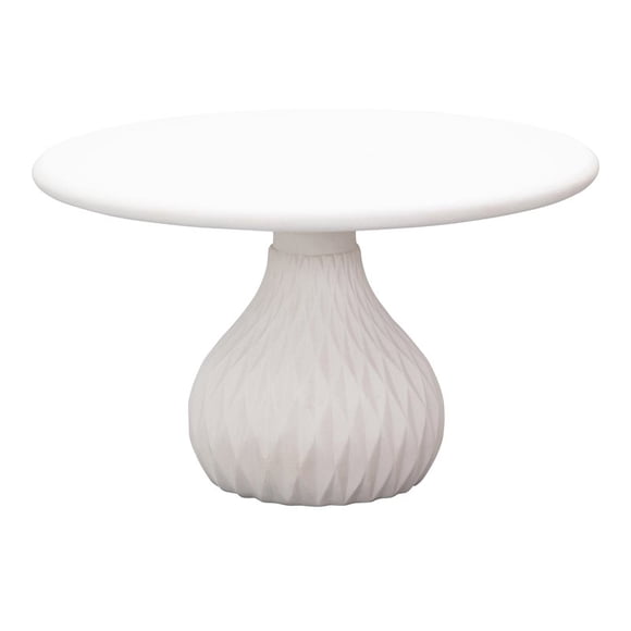 TOV Furniture Tulum 16.3"H Transitional Concrete Stone Coffee Table in Ivory