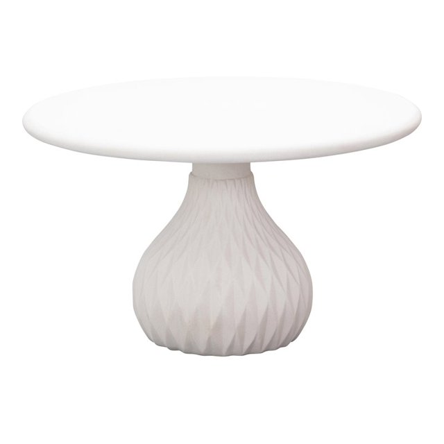 TOV Furniture Tulum 16.3"H Transitional Concrete Stone Coffee Table in Ivory