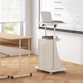 thumbnail image 4 of Gymax Chariot de Bureau pour Ordinateur Portable Assis-Debout Mobile à Roulettes Hauteur Réglable avec Rangement, 4 of 10
