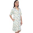thumbnail image 2 of Bimba Chemise de Nuit à Manches Courtes Imprimée Florale Bleue pour Femmes avec Poches - 8, 2 of 6