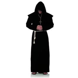 Costume Halloween Costume Prêtre Halloween - Robe Noire Avec Capuche