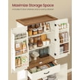 thumbnail image 2 of VASAGLE LIRY Collection - Pantry Cabinet, 70.3-Inch Tall Farmhouse Kitchen Storage Cabinet with Barn Doors, Drawer, Tray, Adjustable Shelves, for Kitchen, Dining Room, Rustic White, 2 of 6